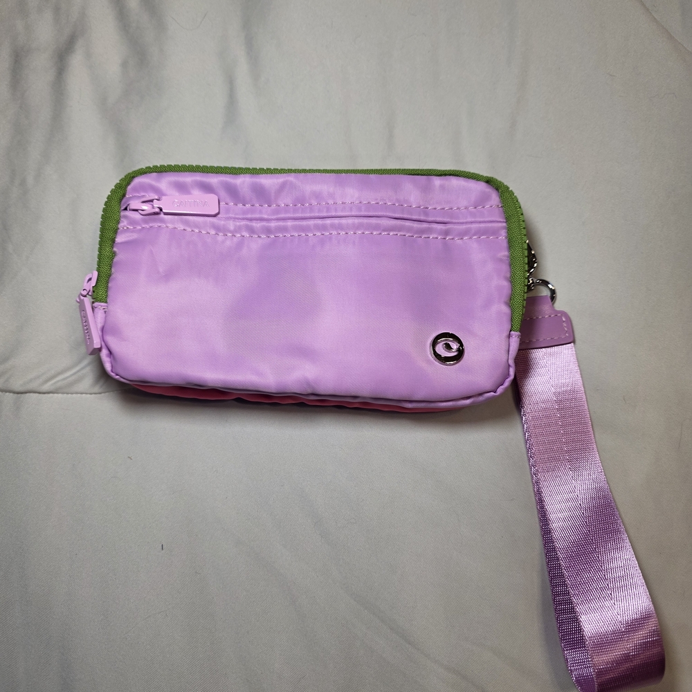 Source Unknown Lavender and Lime Wristlet